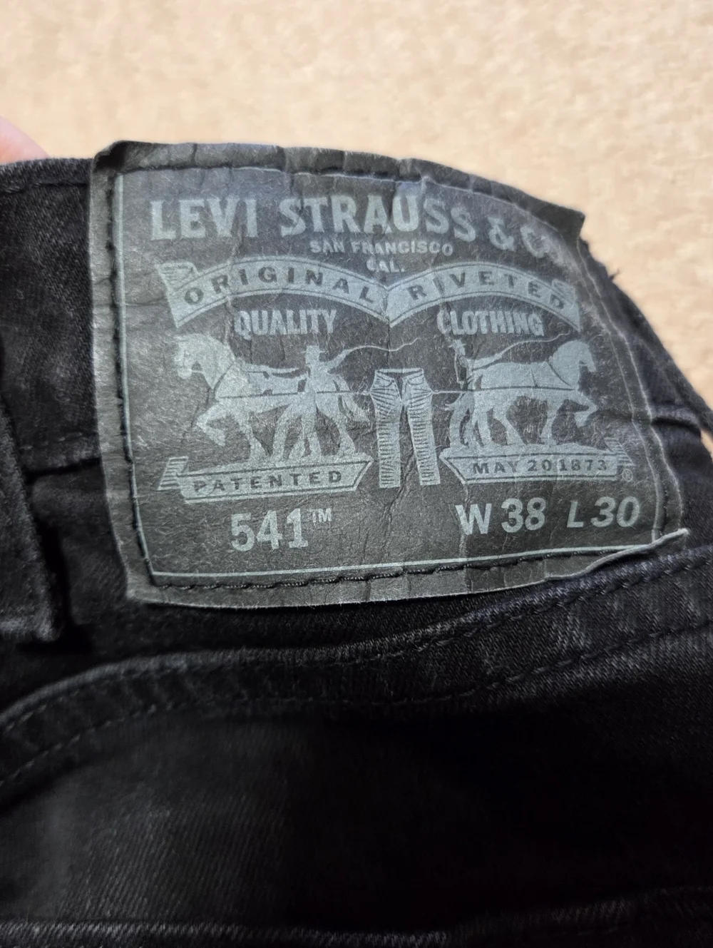 Levi's 541 Black Mens Straight Jeans Size 38x30‎ Cotton Elastine Casual Street